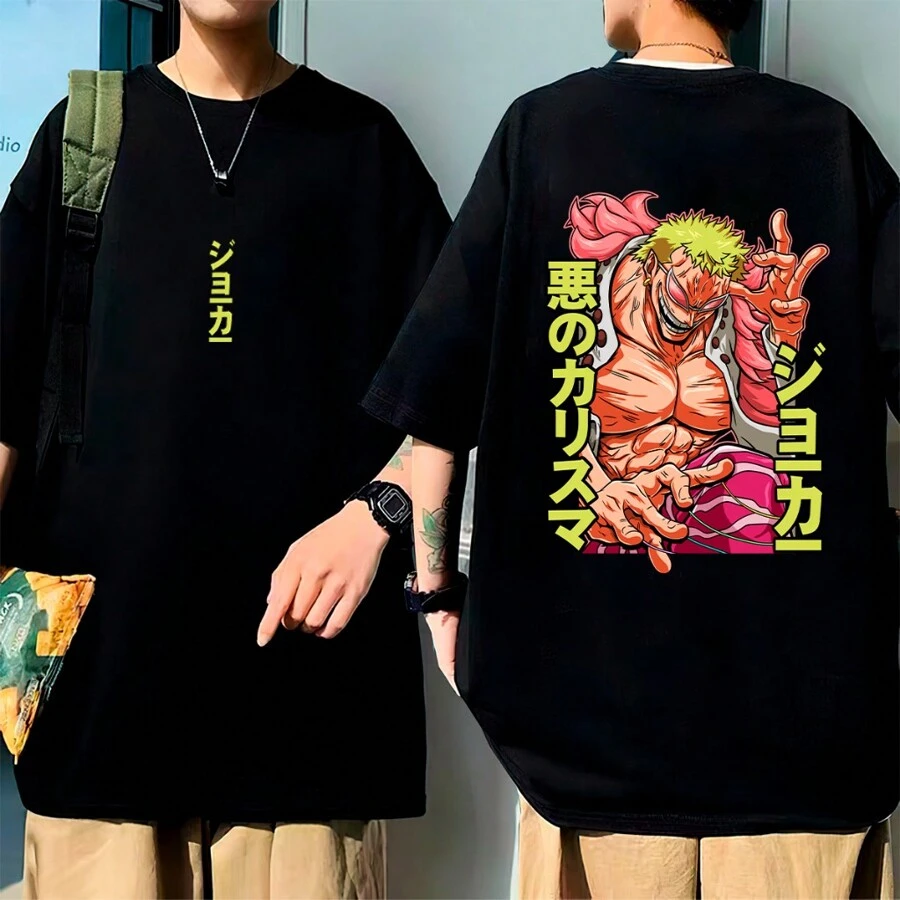 One Piece Pirate Villain Straw Hat T-Shirt Japanese Anime Manga Geek Unisex Male Female 100% Cotton Top Premium Streetwear New Release Fast Shipping Various Colors!! Plus Size - 黑色 - 查看 1