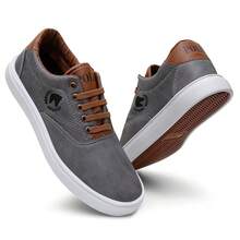 Men's Casual Tennis Shoes Slim Sport Polo Shoes + Digital Watch - 灰色 - 查看 3