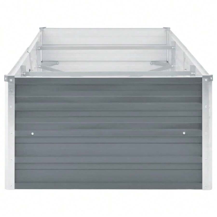 Garden Raised Bed Galvanized Steel 94.1.7.7 Inches Durable Gray Planter