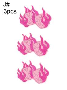 一套3个个性化扑克骰子刺绣贴片，涤纶纤维缝制，可熨烫，DIY服装装饰配件，适用于背包、牛仔裤、夹克、T恤、帽子、连衣裙等。 - 彩色 - 查看 6