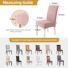 CYCMACO Chair Covers With Backrest 4/6 Pieces, Kitchen Chair Covers, Stretch Chair Cover, Universal Dining Room Chair Covers, Washable Removable, Easy To Clean - 乾枯玫瑰色 - 查看 7