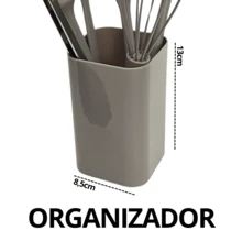 Silicone Kitchen Utensils Silicone Kit 7 Pieces Kitchen Organizer Home - 灰色 - 查看 7