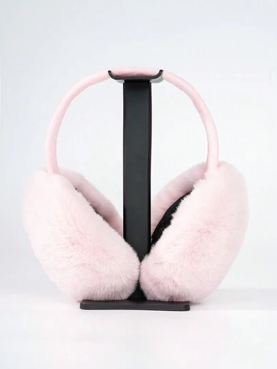 1pc Women Foldable Fluffy Ear Muffs, Warm Winter Earmuffs, Cute Student Cold Protection Ear Covers