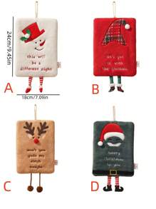 1pc Christmas Hanging Hand Towel For Kitchen, Bathroom, Quick Dry Absorbent Decorative Cloth