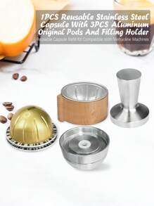 Viên nang Vertuo bằng thép không gỉ có thể tái sử dụng CHỈ tương thích với máy VERTUOLINE NEXT Viên nang nhôm có thể nạp lại 80 150 230ML Phụ kiện cà phê Đồ dùng học tập, - nhiều loại - Xem 3