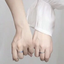 2 件简约时尚星星情侣戒指，适合日常佩戴 - 星星 - 查看 5