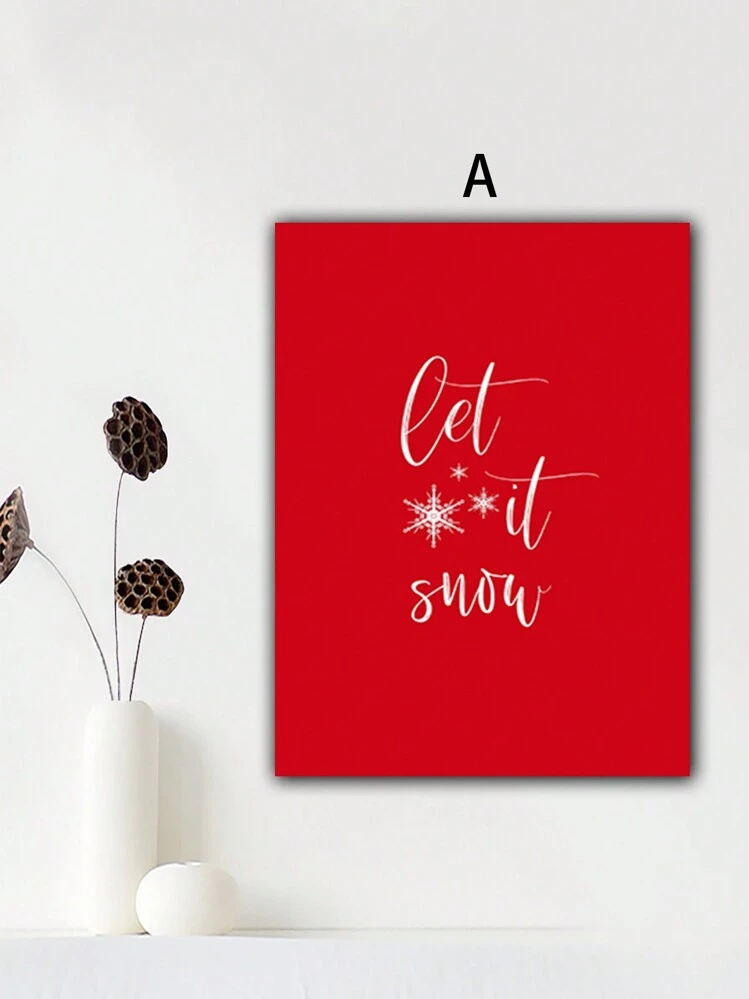 1/3 piezas de Arte de Pared en Lienzo sin Marco con Diseños Minimalistas de Navidad que presentan Renos, Copos de Nieve y Citas Festivas en Rojo y Blanco, para Decorar la Sala de Estar, Dormitorio, Oficina y Bar - Multicolor - Añade 7