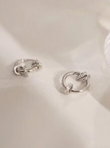 BALMORA 一对简约优雅的S925纯银白色锆石耳环，适合女性日常佩戴，可作为礼物赠送。 - 銀色 - 查看 8