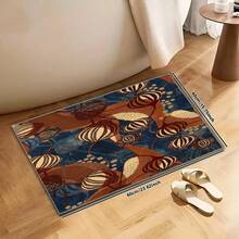 现代风格地毯农家乐、洗衣房、厨房地毯，适用于入口走廊、浴室、卧室，柔软的地毯，温暖的踏步，邂逅品质生活，让舒适从脚下开始 - 棕色 - 查看 3