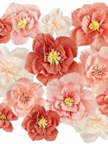 3Pcs Tissue Paper Flowers Decoration Paper Artificial Flower Supplies For Party Decoration, Wedding Decoration, Background Wall, Room Decoration, Bridal Shower,Christmas