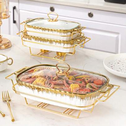 Christmas 1set Ceramic Plate Restaurant Home Living Room Kitchen Utensils Baking Plate Insulated Pot Soup Pot Cooking Pot Suitable For Bread Turkey Cheese Bread Pizza Suitable For Outdoor Wedding Parties Gift Giving Birthday Christmas Home Decor New Year Gift
