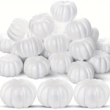 6-20 Stücke weiße Schaumstoff-Kürbisse 4,5-10cm, perfekt zum Bemalen, Schnitzen und Herbstdekoration, geeignet für Halloween und Erntedankfest -- DIY manuelles Bemalen und Anregung zur Kreativität