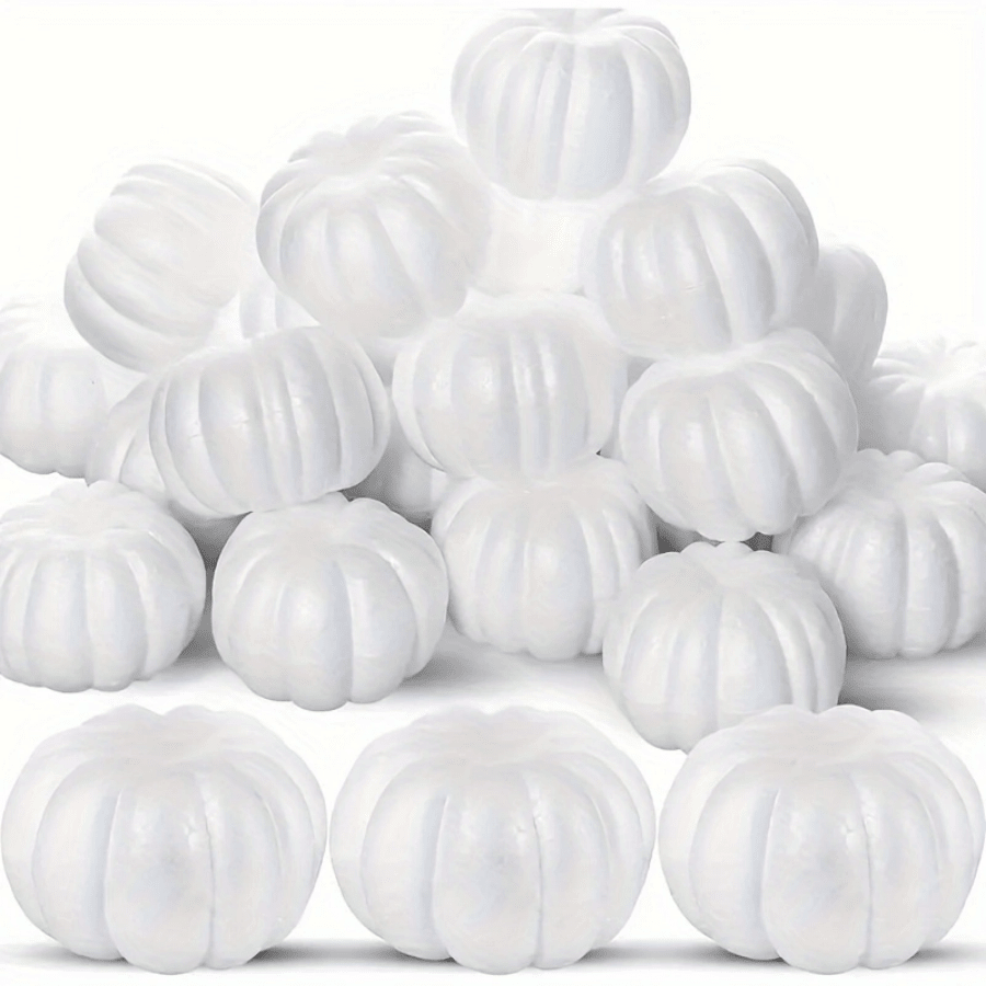 6-20 Stücke weiße Schaumstoff-Kürbisse 4,5-10cm, perfekt zum Bemalen, Schnitzen und Herbstdekoration, geeignet für Halloween und Erntedankfest -- DIY manuelles Bemalen und Anregung zur Kreativität