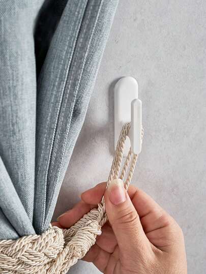 2pcs/4pcs/8pcs No-Drill Stick On Wall Curtain Hooks Gifts Birthday Graduation