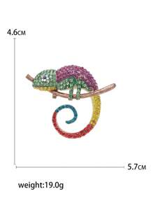 Emaille Strass Eidechsen Brosche für Frauen, Chamäleon Brosche, Gecko Brosche, Tier Pin, Party und Bankette Schmuckzubehör Geschenk - Eidechse-Chamäleon-Gecko - Übersicht 30