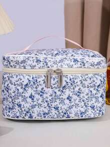 1 pieza Bolsa de cosméticos, Bolsa de maquillaje para viaje, hogar, escuela, dormitorios, artículos esenciales, gran capacidad, para mujeres, almacenamiento de maquillaje y artículos de tocador, embrague multifuncional, bolsa de aseo unisex