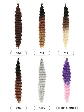 22 Inch Diepe Golf Bulk Haar Haak Haarextensies Diepe Golf Vlecht Haar Bruin Grijs Multicolor Synthetisch Hittebestendig Haar Voor Vlechten Micro Faux Vlecht Haar Voor Geweven Boheemse Knotloze Vlechten Voor Vrouwen Dagelijks Feest Cosplay Vakantie Gebruikt