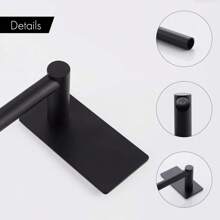 1pc Punch-Free Stainless Steel Bathroom Towel Rack Towel Single Rod Hanger Bathroom Storage Rack