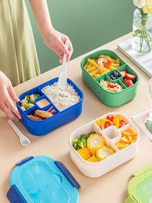 Hộp đựng cơm trưa Bento vuông 1 ngăn - Thiết kế chống rò rỉ an toàn, dễ rửa bằng tay, đầy đủ đồ dùng nhà bếp, giải pháp lưu trữ và sắp xếp lý tưởng - Nhiều màu - Xem 4