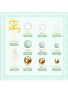 50 quả cầu trang trí bánh màu xanh lá cây, phong cách Bohemian, màu xanh nhạt, trắng, vàng ánh ngọc trai, trang trí bánh sinh nhật, đám cưới, lễ rửa tội, tiệc mừng em bé, sinh nhật, Ngày của Mẹ, tiệc độc thân, đồ dùng trang trí tiệc theo chủ đề Bohemian (Xanh lá cây) - màu xanh lá - Xem 7