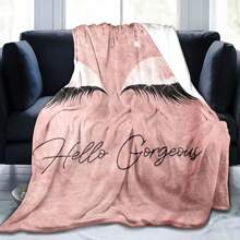 1pc Cute Makeup Art Lash Pattern Plush Throw Blanket, Soft Flannel Blanket For Sofa/Bed, Autumn Blanket, Fuzzy Blanket, Bedding, Sofa Cover, Soft Blanket, Personalized Blanket, Great For Thanksgiving, Valentine's Day Gifts