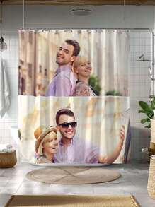 1 pieza Cortina de ducha personalizada con foto, cortina de ducha personalizada, decoración de baño de diseño elegante, impermeable, regalo de inauguración de la casa, regalo familiar, 6 tamaños disponibles, regalo único para cumpleaños, aniversario, Día de la Madre, Día del Padre, ideal para baño, dormitorio de chica, cortina de ducha de apartamento, regalo para familia, amigos, padres, colegas, regalo para él, regalo para ella, decoración de baño, decoración de otoño, accesorios de baño, vuelta al colegio