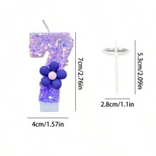 3 件/套闪闪发光的紫色花朵数字蜡烛、生日蛋糕蜡烛装饰、派对蜡烛装饰、0-9 岁数字蜡烛、氛围生日蜡烛、美丽而有创意的数字蜡烛、惊喜派对蛋糕装饰，适用于派对、婚礼、生日晚宴和餐厅氛围装饰、房间装饰、礼物、生日装饰、生日快乐、蛋糕蜡烛、房间装饰 - 多色 - 查看 12