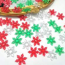 50 piezas de copos de nieve de acrílico como relleno de jarrones para decoración navideña, Año Nuevo, bodas, decoración del hogar, decoración de mesas, eventos, decoración de bodas, utilería fotográfica, manualidades DIY - colores mezclados - Ver 3