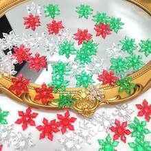 50 piezas de copos de nieve de acrílico como relleno de jarrones para decoración navideña, Año Nuevo, bodas, decoración del hogar, decoración de mesas, eventos, decoración de bodas, utilería fotográfica, manualidades DIY - colores mezclados - Ver 5
