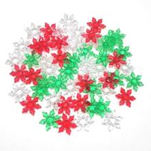 50 piezas de copos de nieve de acrílico como relleno de jarrones para decoración navideña, Año Nuevo, bodas, decoración del hogar, decoración de mesas, eventos, decoración de bodas, utilería fotográfica, manualidades DIY - colores mezclados - Ver 2