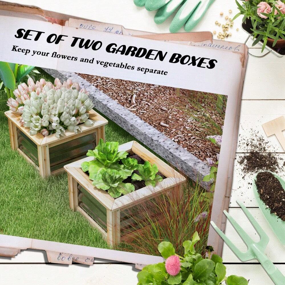Outsunny Raised Garden Bed Set Of 2, Outdoor Planter Box, Galvanized