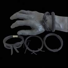 1 chiếc vòng tay cao su thủ công mới theo phong cách Gothic dành cho nam, món quà độc đáo cho Giáng sinh, năm mới, ngày lễ tình nhân, ngày lễ - màu đen - Xem 1