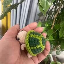 1 件创意手工纱线钩针可爱小海龟包拖车吊坠，送给朋友的礼物，圣诞礼物 - 彩色 - 查看 1