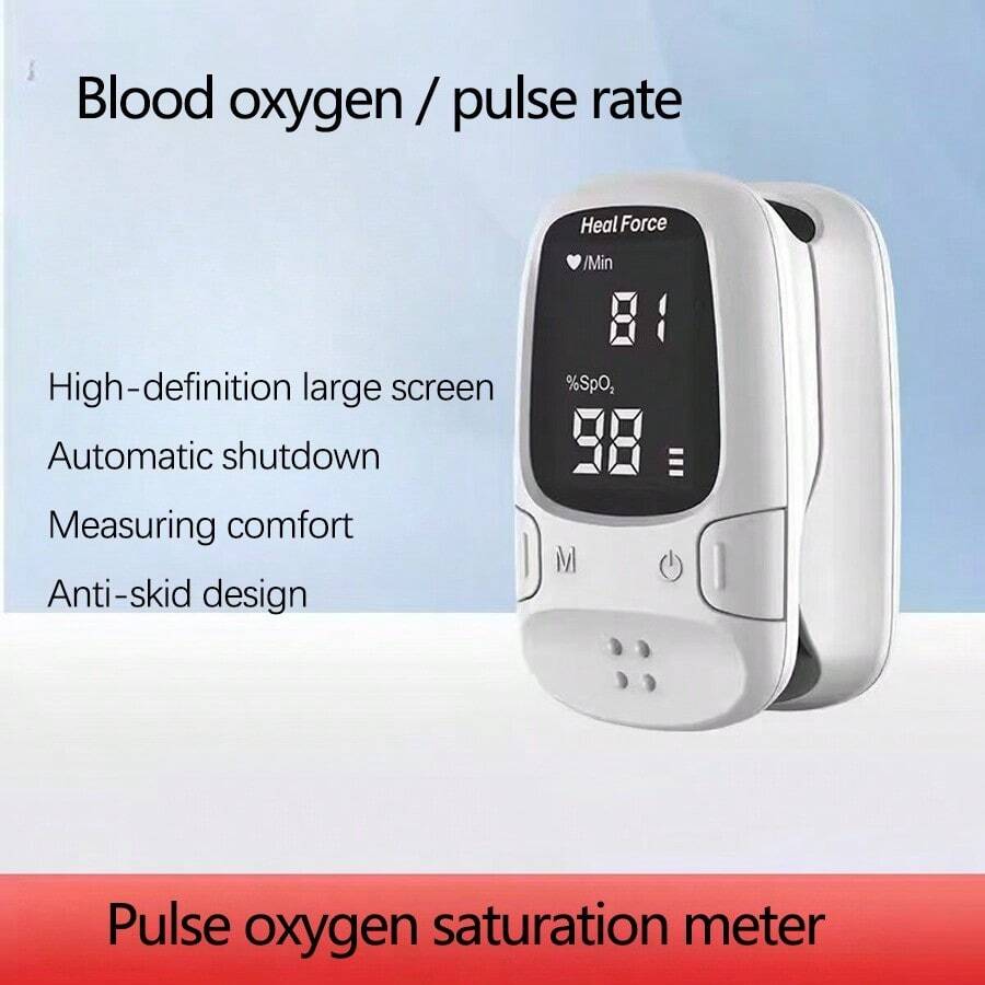 Pulse Oximeter / Pulse Fingertip Oxygen Saturation Clip - White - View 1