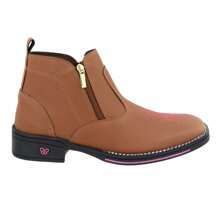 Women's Texan Boot Short Shaft Square Toe Synthetic Leather Super Comfort - 駝色 - 查看 4
