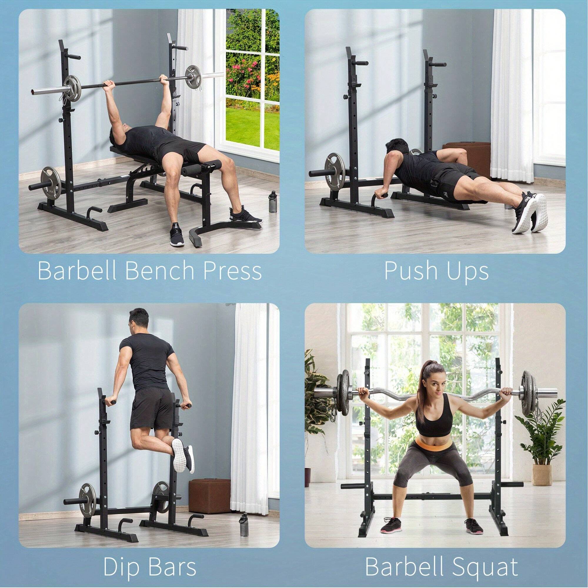 Barbell Squat Rack Stand HeavyDuty Strength Training Dumbbell Rack