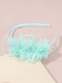 7/1pc Pear Mesh Hairbands Headband With Artificial Flowers, Cocktail, Wedding,Holiday Party Photo Shoot Dress Up Hair Accessories