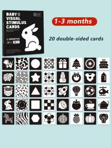 1 张高对比度婴儿抽认卡黑白卡，新生儿大脑发育玩具，视觉刺激学习活动卡，20 张 40 页益智婴儿礼物（黑白和彩色）学校、学生、文具、学校用品 - 彩色 - 查看 16
