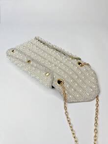 Túi buổi tối trang trí bằng đá Rhinestone lấp lánh và ngọc trai giả thích hợp cho giày dạ hội, ví đựng thẻ, ví nhỏ, trang phục công sở, đi làm, địa điểm ngoài trời, ngày lễ, dành cho phụ nữ, doanh nhân, túi Rhinestone, túi ngọc trai giả thích hợp cho các cô gái tiệc tùng, phụ nữ, cô dâu, hoàn hảo cho tiệc cưới, dạ hội, buổi tối/tiệc tùng, dây đeo chéo điện thoại có ví đựng điện thoại, túi đeo chéo bên hông, phong cách Goth, Lễ Tạ ơn - Bạc - Xem 7