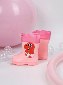 1双儿童鳄鱼卡通雨靴，女童防滑耐磨雨鞋，男童户外校园雨鞋 - 粉色 - 查看 8