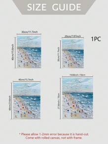 1PC Charming Ocean Beach & Sun Umbrella Canvas Art Print - Waterproof Wall Decor For Living Room, Bedroom, Bathroom, Kitchen, Bar - Perfect Gift,UnframedUnframed