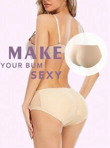Sports Outdoor 1pc Multicolor Seamless Body Shaping Panties With Sponge Padded, Triangle Cut For Better Butt Lift Gym Accessories