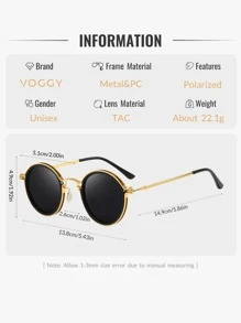 VOGGY 时尚简约复古金属偏光装饰眼镜，适合男女运动、驾驶、户外、骑行、钓鱼、度假、旅行、派对、装饰、礼物 - B Style - 查看 4