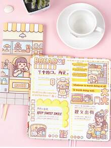 1 cuốn sổ tay bìa cứng sáng tạo Mini Mochi dạng lưới kèm bộ nhãn dán phù hợp, sổ nhật ký chấm bi dễ thương cho nữ, thích hợp để lập kế hoạch hàng ngày, ghi chú, trích dẫn cổ điển - Nhiều màu - Xem 2