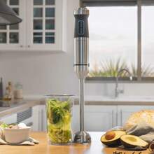 Cecotec Frullatore a Immersione Power Titanblack 1500 XL Cream, Potenza 1500 W, Lame A 4 Foglie con Rivestimento in Titanio, Piede XL, Cappa Antispruzzo, Velocità Regolabile, Funzione Turbo - Multicolore - Visualizzare 2