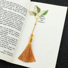 1 Set/1 Pc Lotus Leaf Vein, Ginkgo Biloba, Plantain, Tortoise Shell Leaf Tassel Bookmark With Gift Box For Family, BFF, Book Lovers Collecting Trophy Artwork, Memorial Gifts, Birthday Gifts, Metal Brass Bookmarks