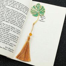 1 Set/1 Pc Lotus Leaf Vein, Ginkgo Biloba, Plantain, Tortoise Shell Leaf Tassel Bookmark With Gift Box For Family, BFF, Book Lovers Collecting Trophy Artwork, Memorial Gifts, Birthday Gifts, Metal Brass Bookmarks