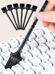 4 件装塑料手柄尼龙除尘清洁刷，软毛小刷子，用于清洁电脑、手机、咖啡机、压蒜器、剃须刀、家用电器和键盘除尘