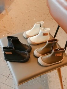 幼儿靴防踢皮靴2023秋冬新款宝宝女童鞋短靴软底男童中筒靴