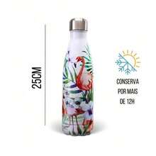 Stainless Steel Thermal Bottle With Floral Print 500ml Fitness Gym - ZALLUNA SC - 白色碎花 - 查看 6